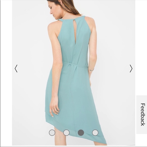 White House Black Market Mint Pastel Dress size 6 asymmetrical hem - Picture 3 of 12